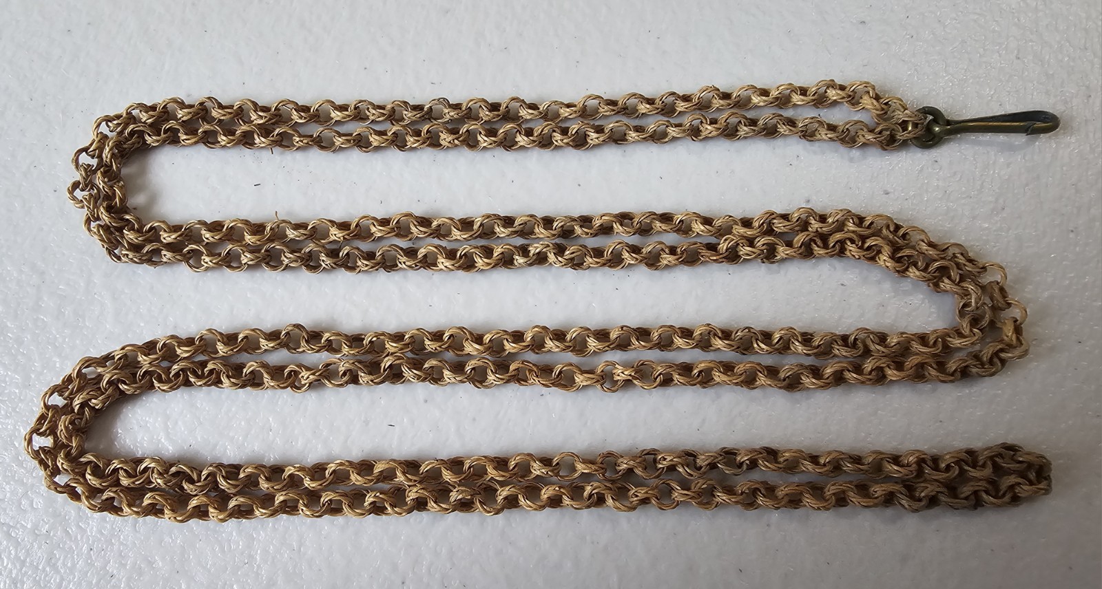 Rare Antique Victorian Wicker Belcher Chain Necklace 52″