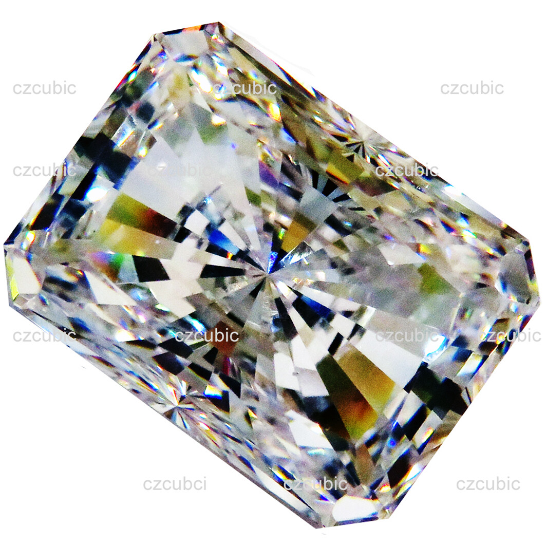 EMERALD-RADIANT CUT CUBIC ZIRCONIA SUPER QUALITY CLEAR LOOSE STONES U.S SHIP 7