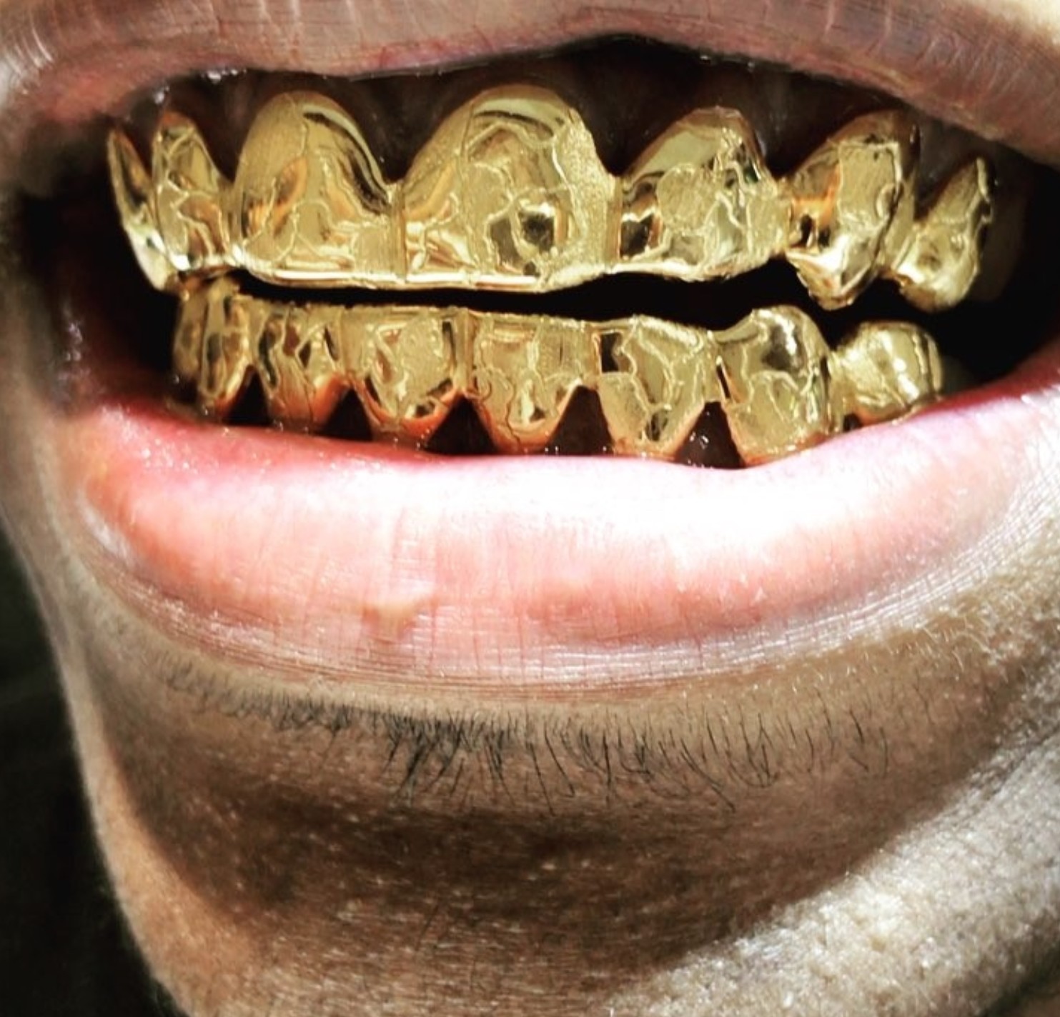Sterling Silver Yellow Gold Plated Nugget Cut Custom Fit Handmade Real GRILLZ