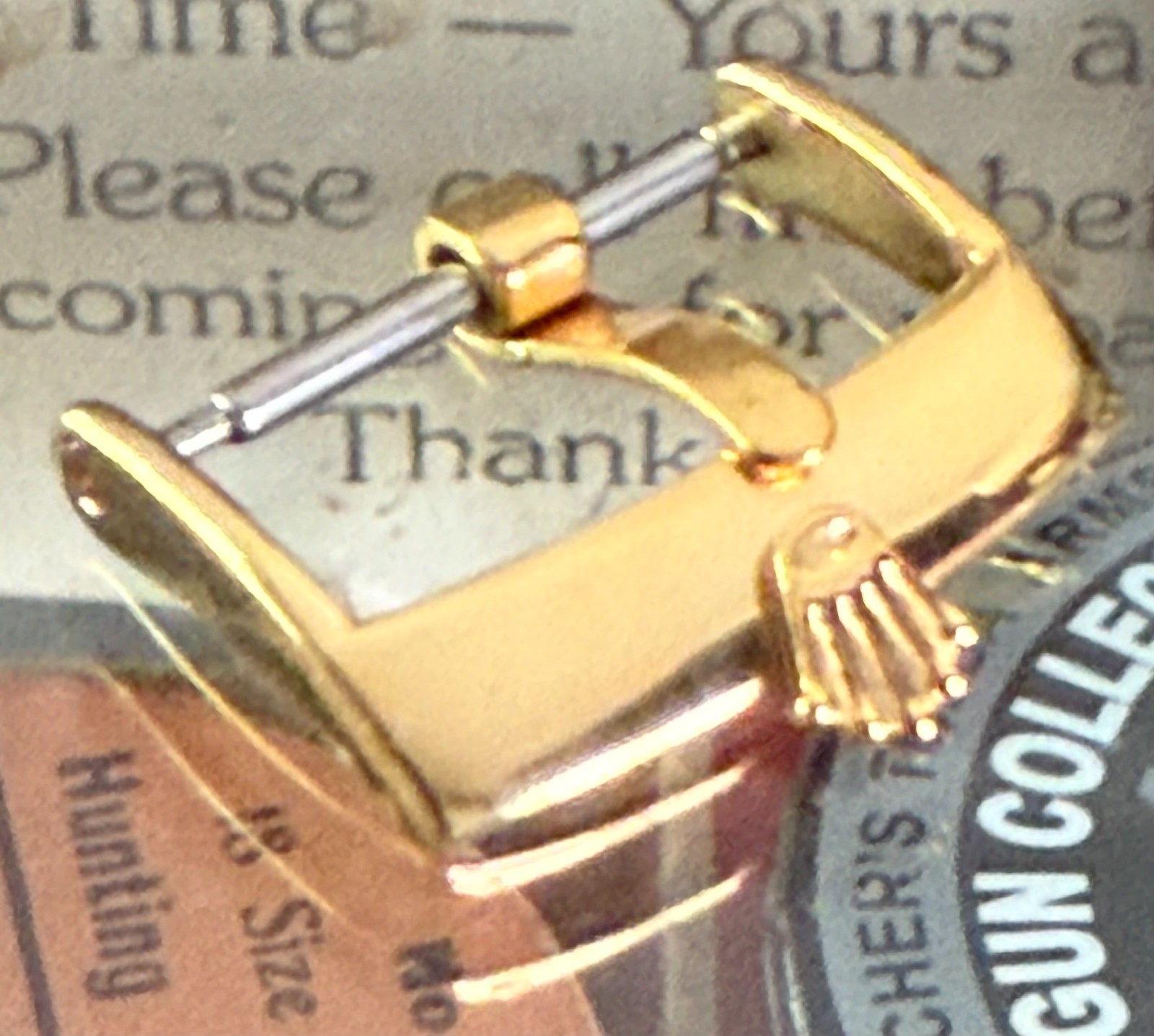 ROLEX 18mm Yellow 18k GOLD Plate Buckle Hammer Marked ACIERINOX ROLEXSA 1995