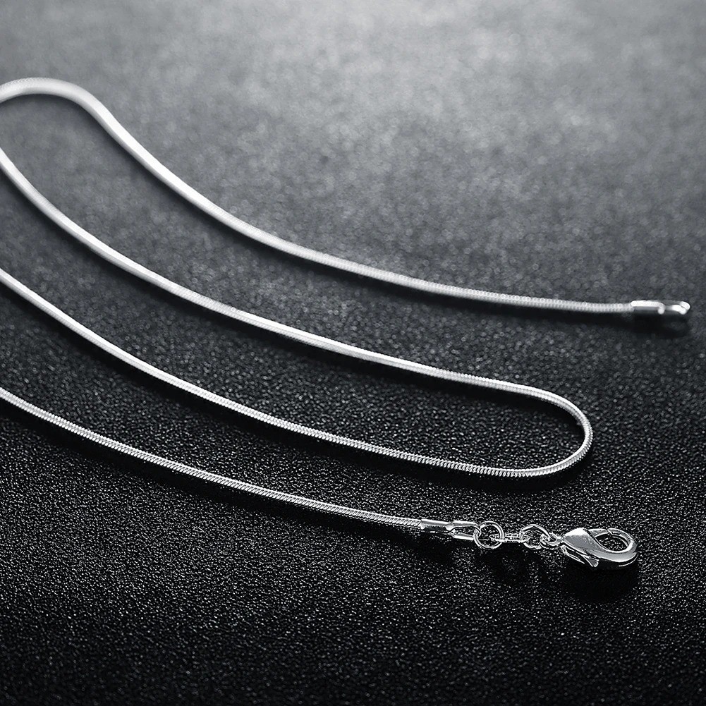 10-Piece 925 Sterling Silver Snake Chain Necklace Lot 1mm Unisex