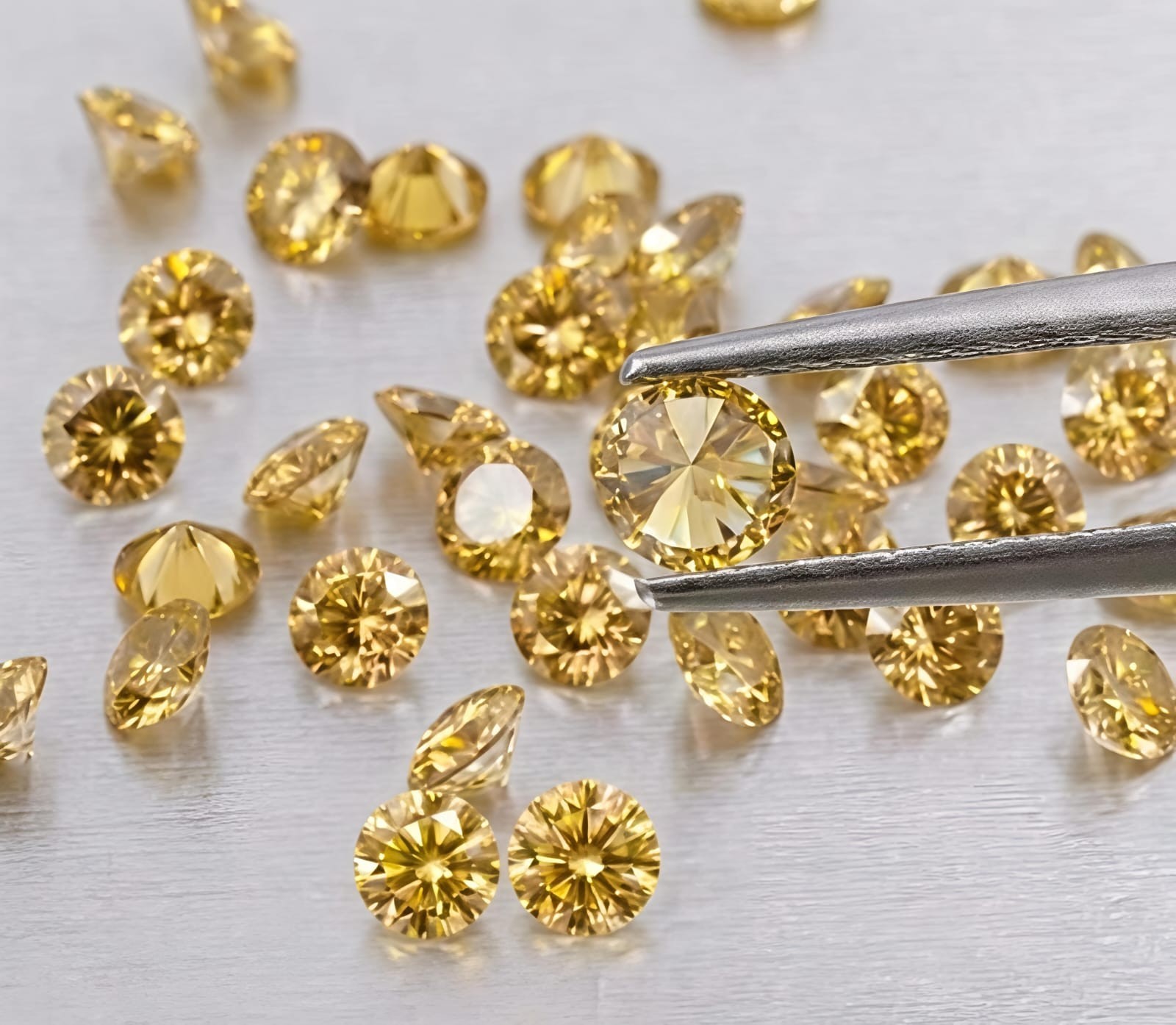 10 Pcs Lot Round Cut Fancy Yellow Color VVS1 Clarity Diamond 3×3 MM Gemstone+ Gi