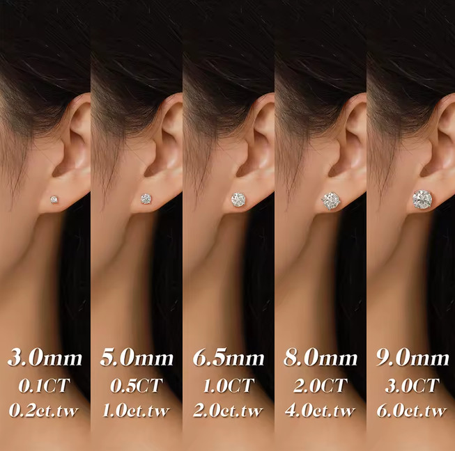 925 Sterling Silver Moissanite Earrings Set VVS1 D Color Wedding Gift Jewelry