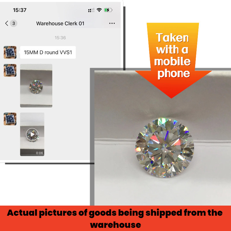 Original Color Loose Moissanite 3-12mm VVS1 Round Cut D Color GRA Certificate
