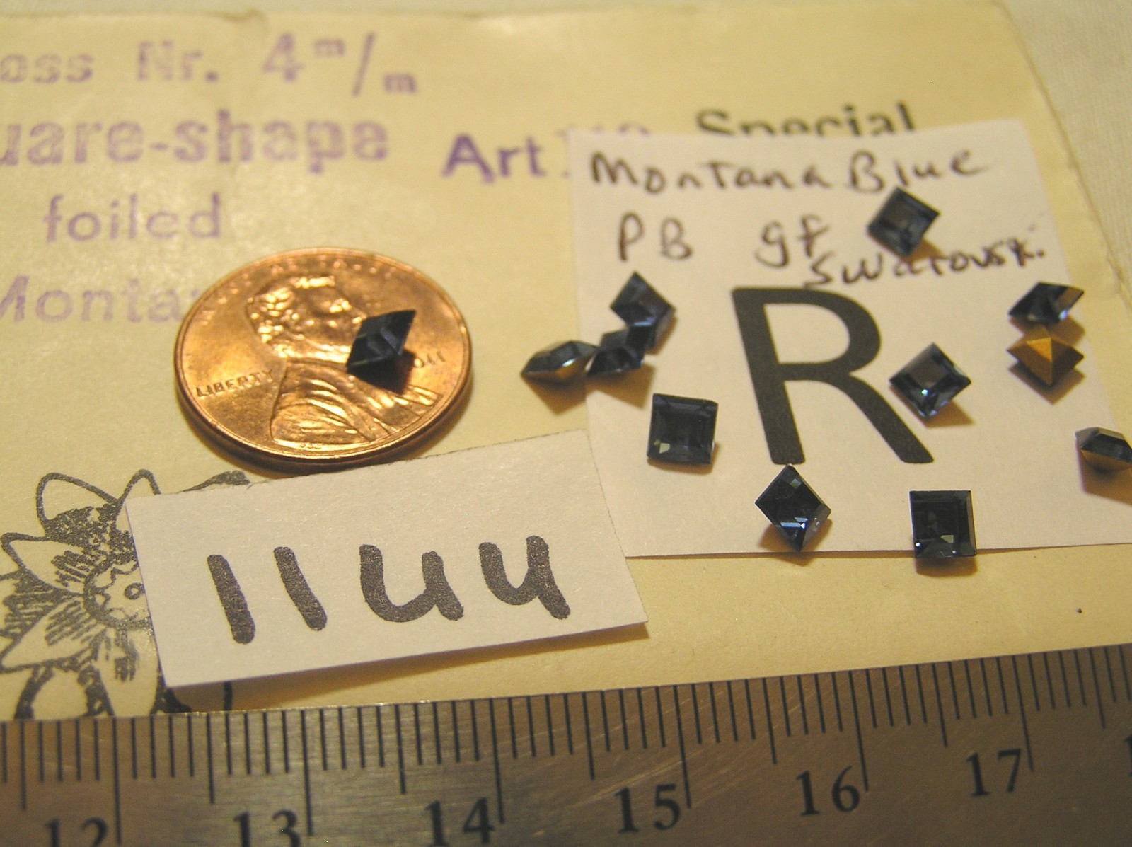 Vtg 4mm Square Swarovski Czech GF UF Pointed back Flat Rhinestone Jewelry Repair