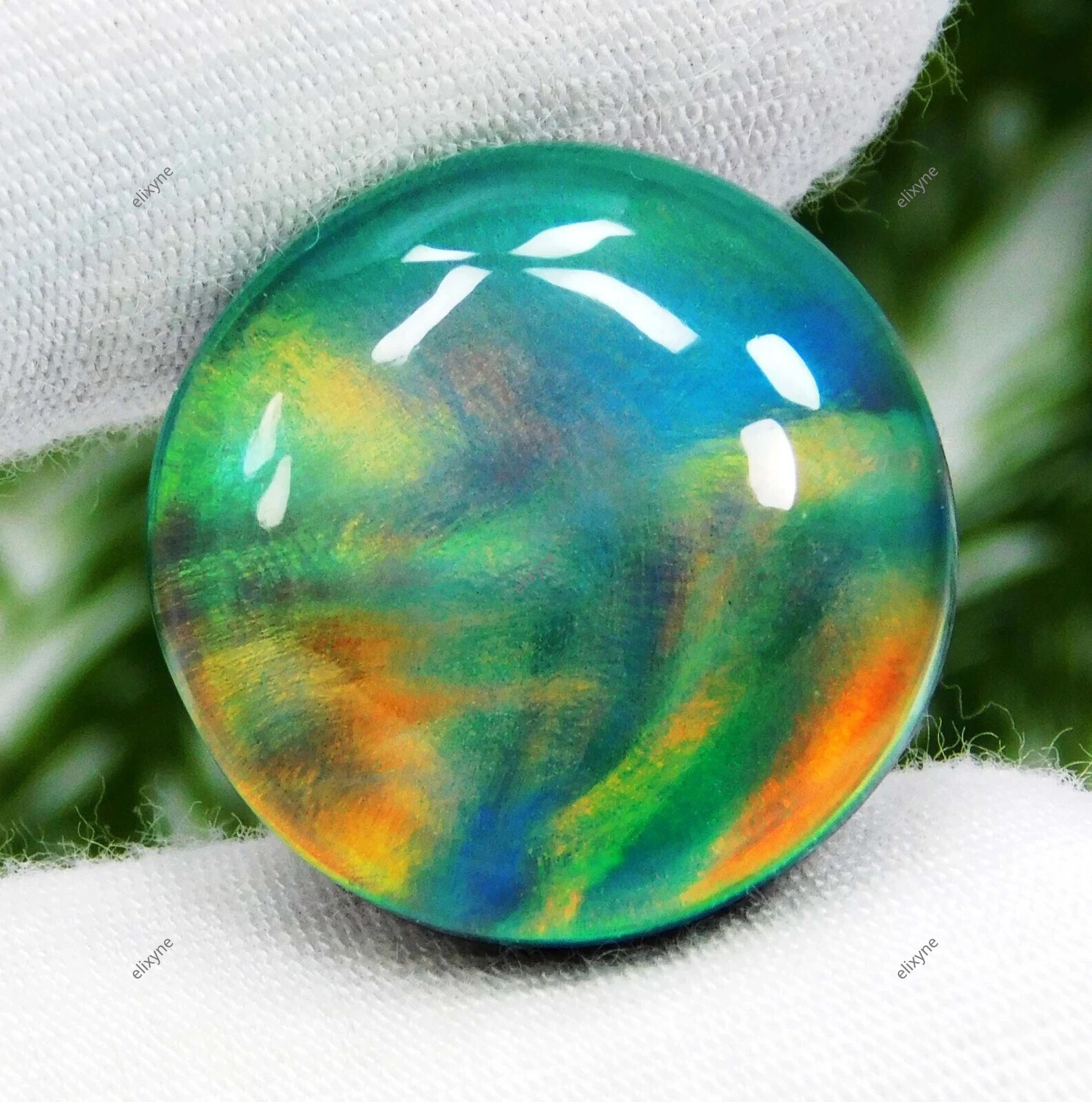 9+ MM Natural Doublet Aurora Fire Opal Cabochon Certified Gemstone Limited Stock