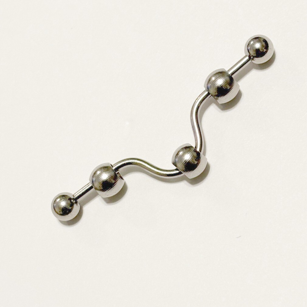3 Balls DIP Style INDUSTRIAL BARBELL 316L Surgical Steel 14g 1-1/2″ Length.