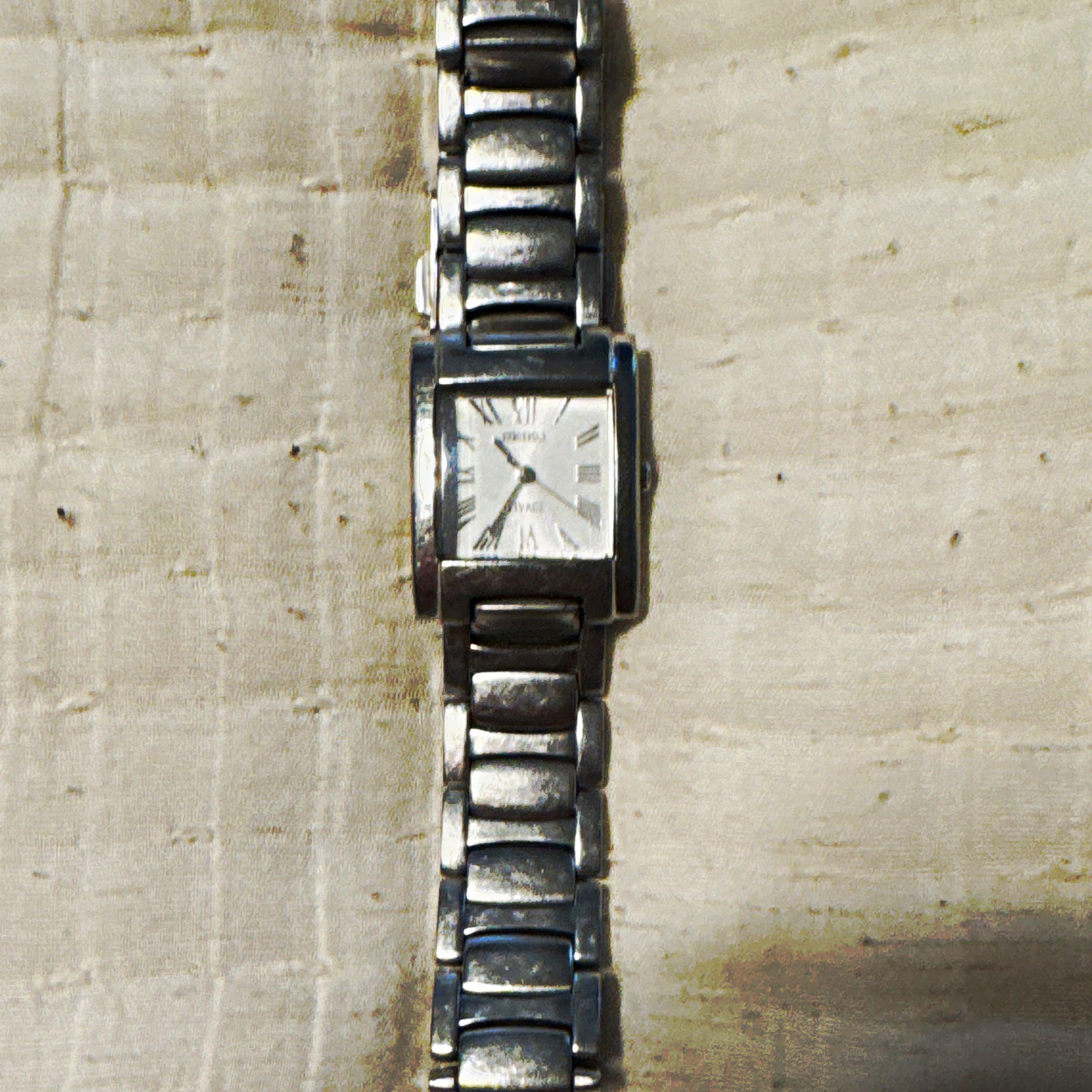Seiko Women’s Quartz Rectangular Silver Tone Bracelet Watch White Roman Dial