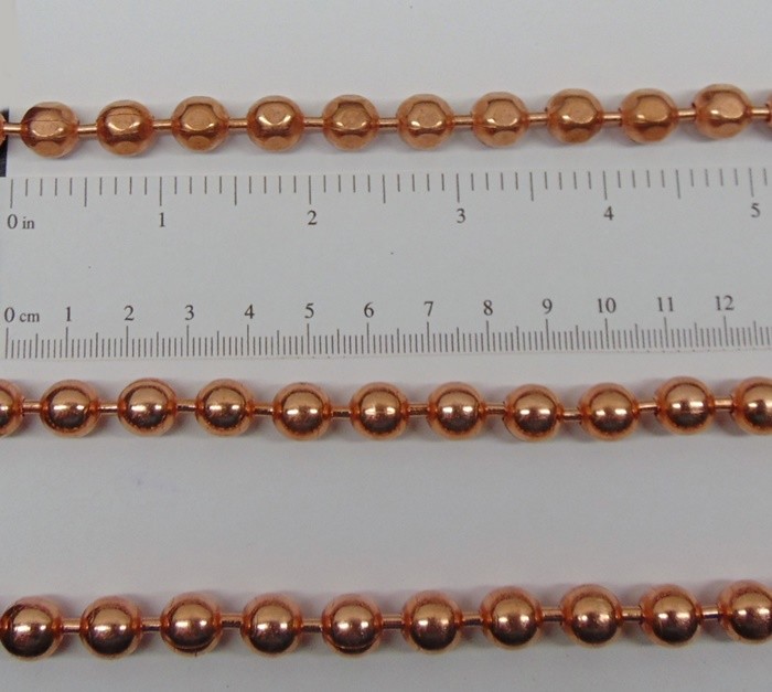 COPPER BALL CHAIN Necklace or Bracelet Statement Size 9.5mm Round + Faceted Bead