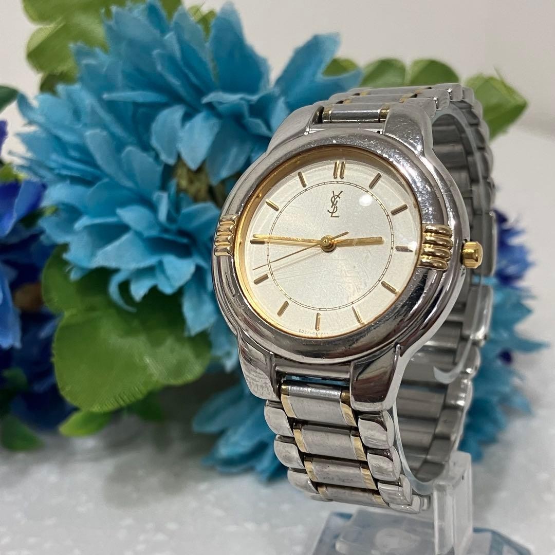 [Excellent Condition] YSL Yves Saint Laurent Analog Watch, Silver & Gold, Bo