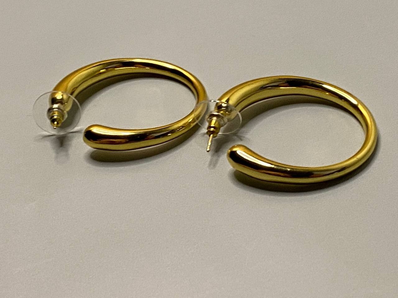 Yves Saint Laurent Gold Chunky Hoop Earrings