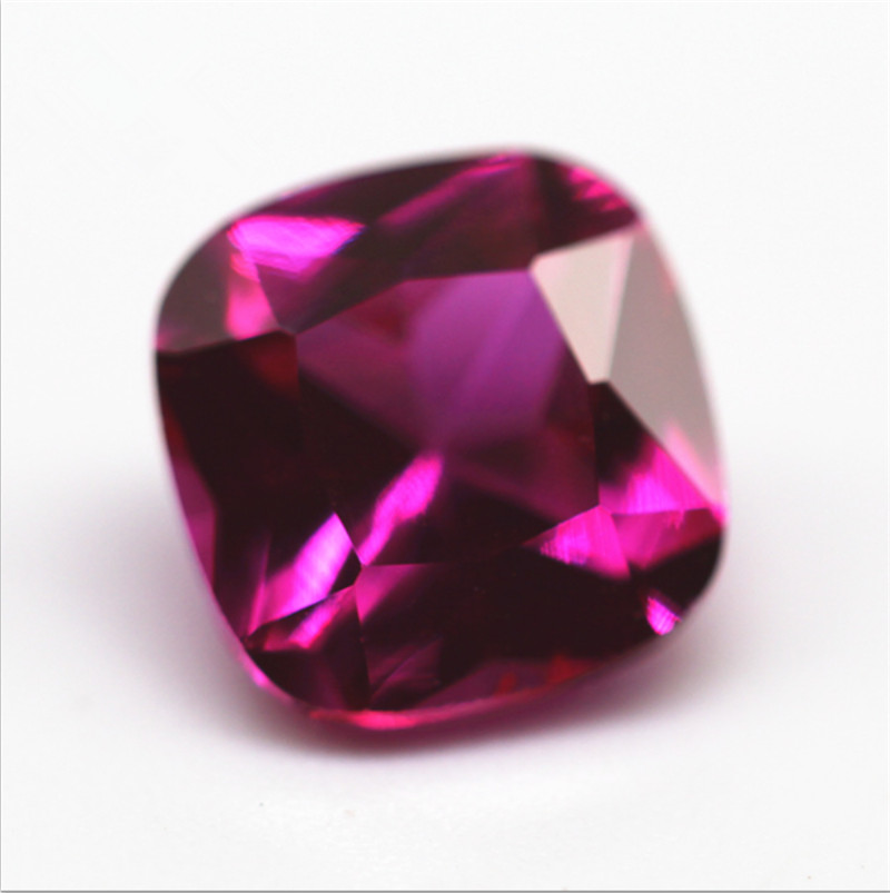 TOP QUALITY CUSHION CUT ROSE RED RUBY LAB-CREATED AAAAA+ LOOSE GEMSTONE 1pcs