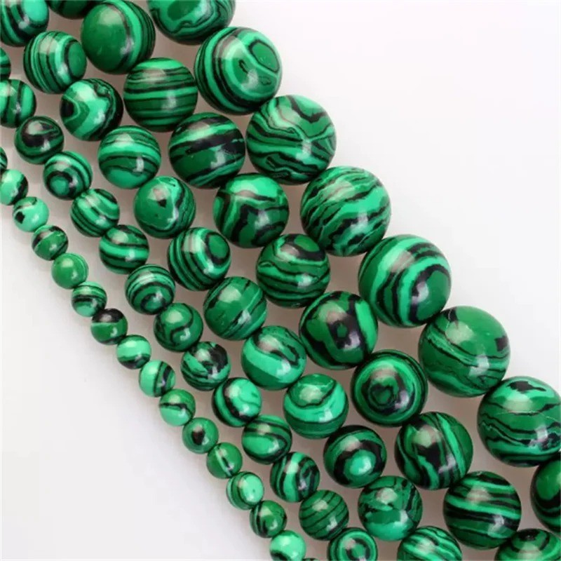 Grade AAA Natural Malachite Gemstone Round Beads 4mm 6mm 8mm 10mm 12mm 15.5″