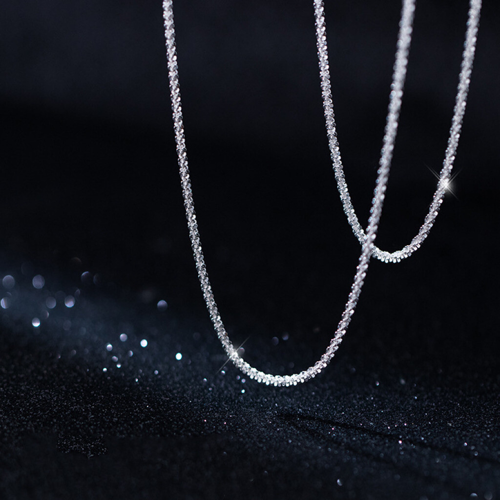 Stunning Genuine 925 Sterling Silver 2mm Starry Chain Necklace Jewelry 16″- 32″