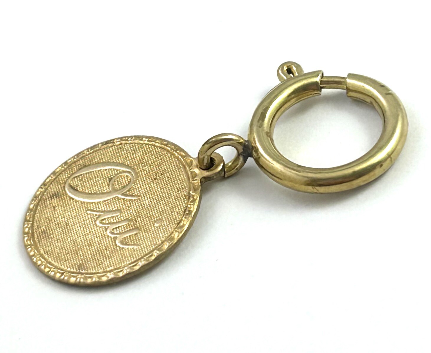 Vintage Oui Charm Clip Tarnished Brass Vintage Jewelry French Yes Oui Clip Charm