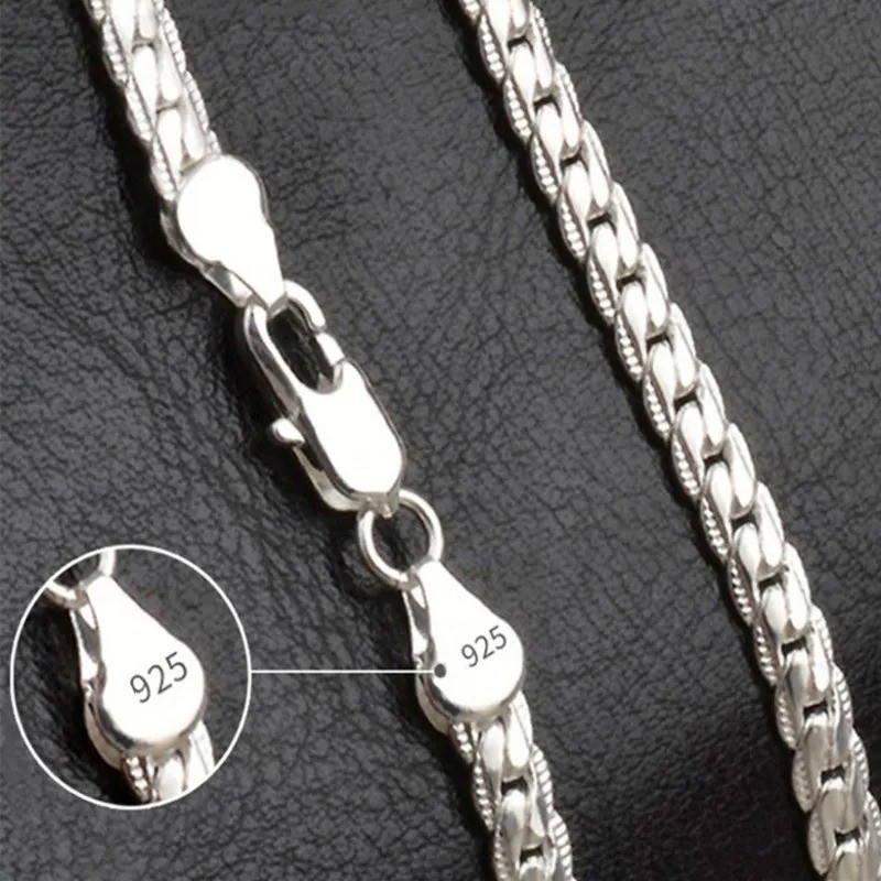 925 Sterling Silver Necklace Chain for Women & Men Elegant Wedding Jewelry Gift