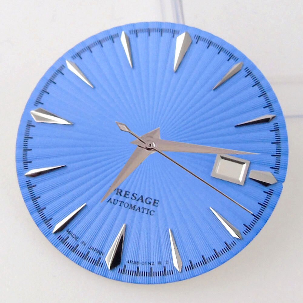 40mm Silver Rose Gold Watch Case Fit NH35 NH36 Black Blue 35mm Sunburst Dial