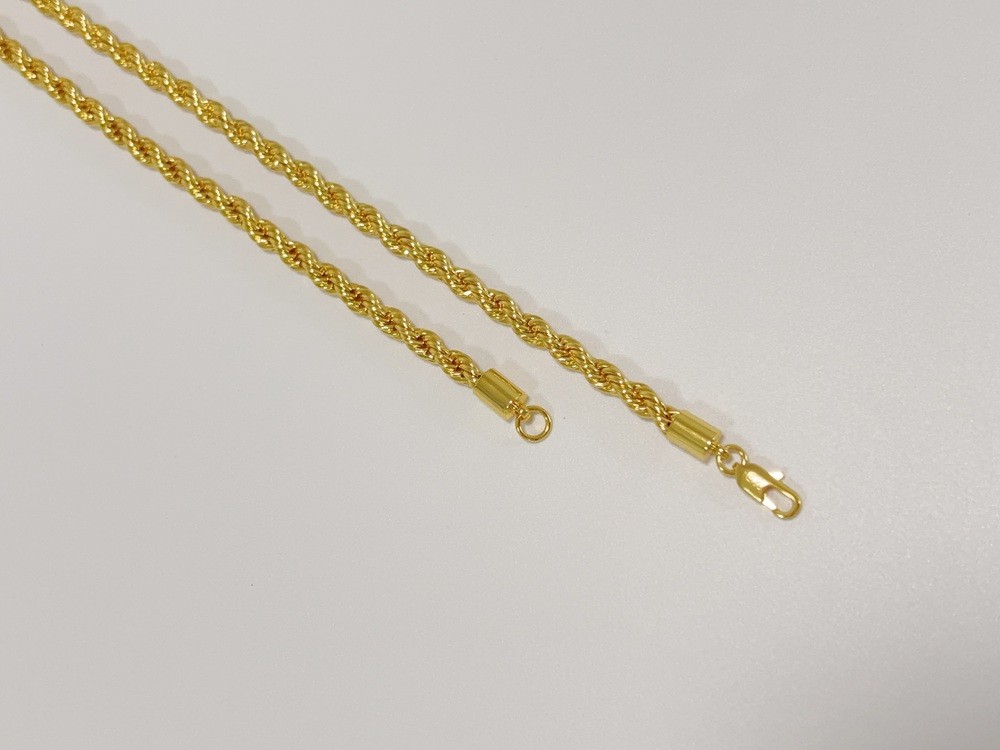 18K Yellow Gold Diamond Cut Rope Chain 5mm NecKlace Mens Womens 26″