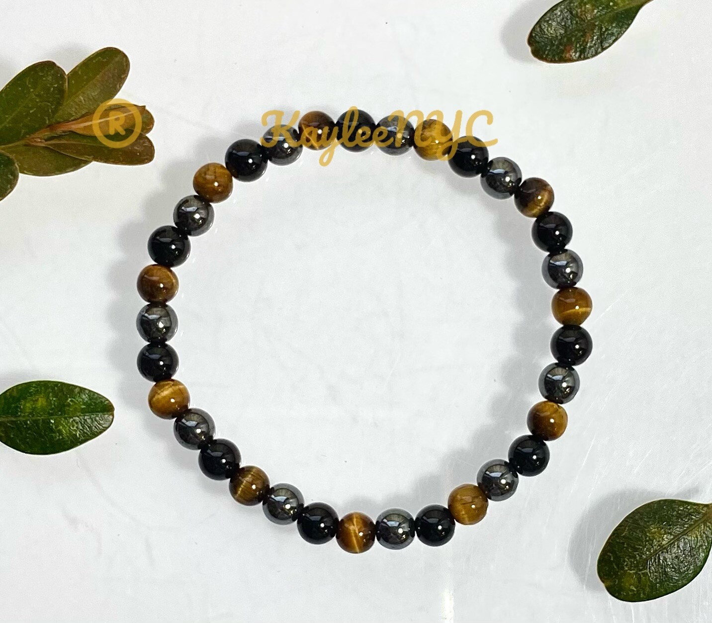 Wholesale 6 Pcs Natural Protection Crystal Bracelet 6mm 7.5″