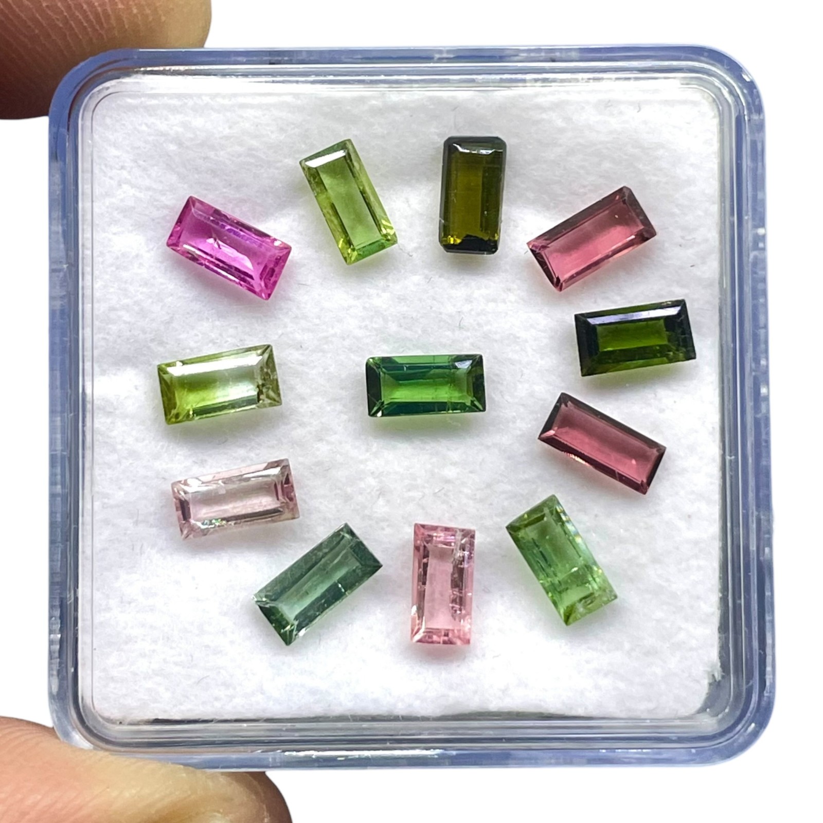 12 Pcs Natural Multi Tourmaline 6-6.3mm Baguette Cut Loose Untreated Gemstones