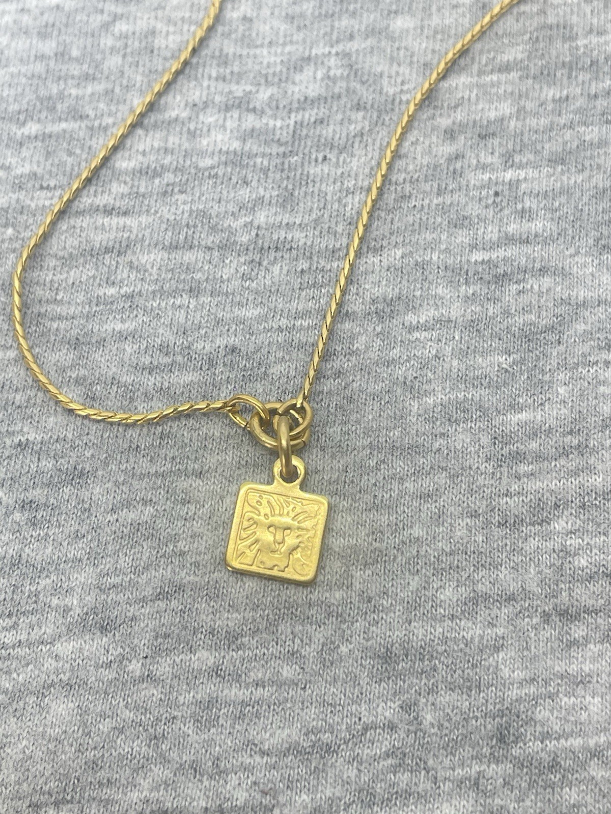 Vintage Signed Anne Klein Satin Brushed GoldTone Swirls Station 36.5” Necklace