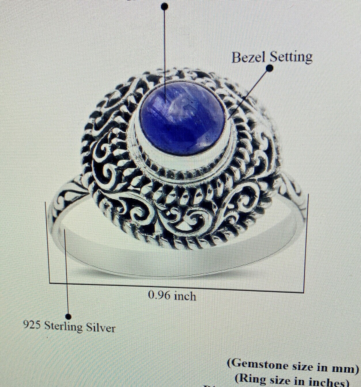 Bali Legacy Tanzanite round shape ring 1.70 CTW size 8 in 925 sterling silver