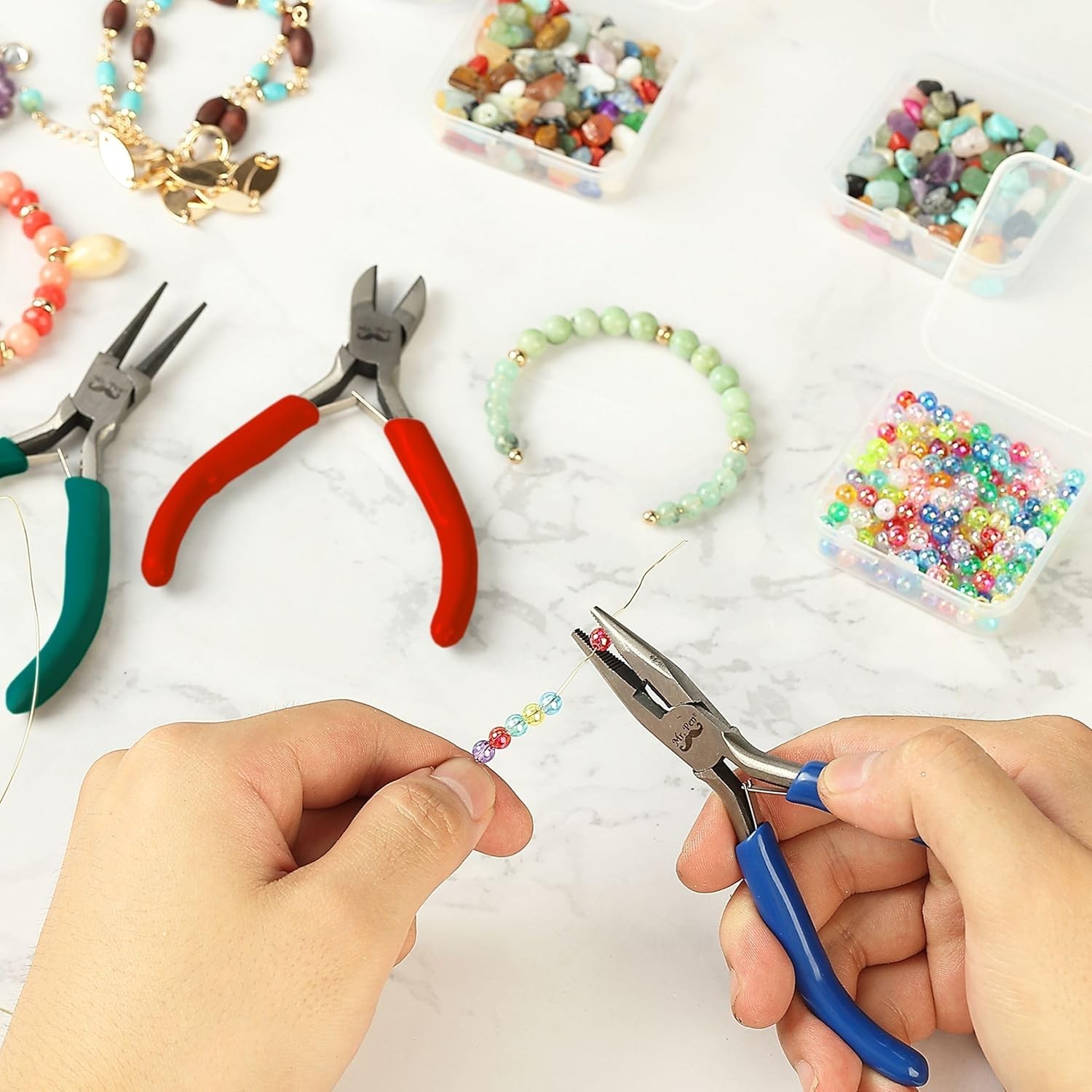Ergonomic Jewelry Pliers Set – 3 Essential Tools for Crafting & Earring Making