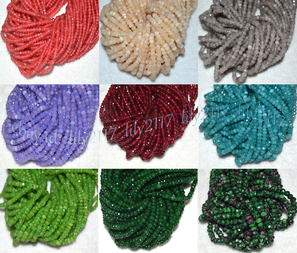 2x4mm Natural Faceted Multicolor Gemstone Rondelle Abacus Loose Beads 15 inch