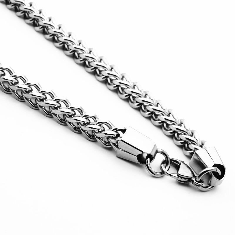 Two Colors 2.5-8mm Man Woman Stainless Steel Wheat Braided Foxtail Franco Chain