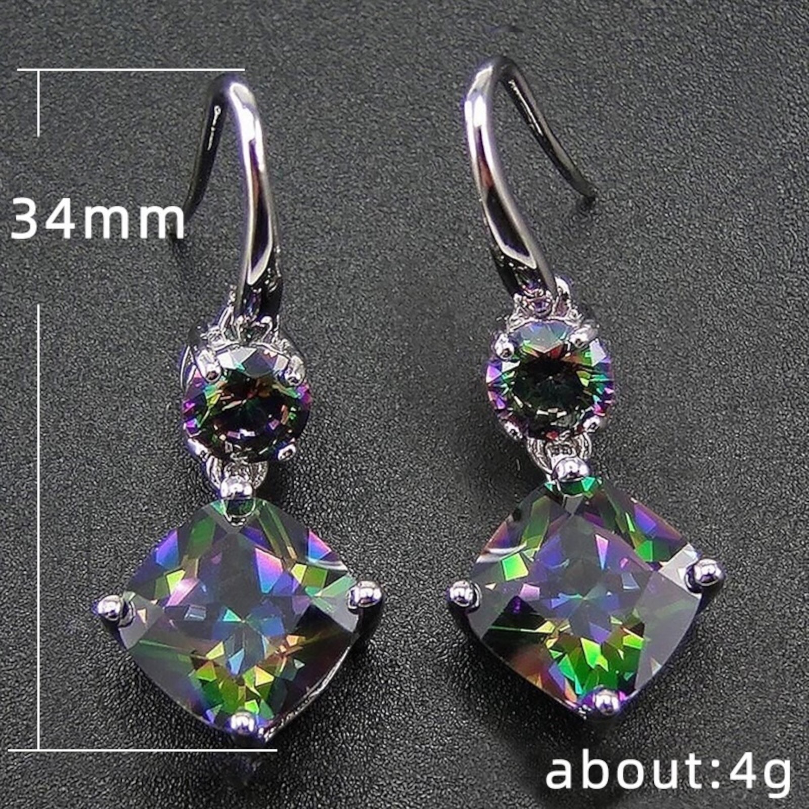 Gorgeous 925 Silver Plated Drop Earrings Women Jewelry Mystic Topaz A39