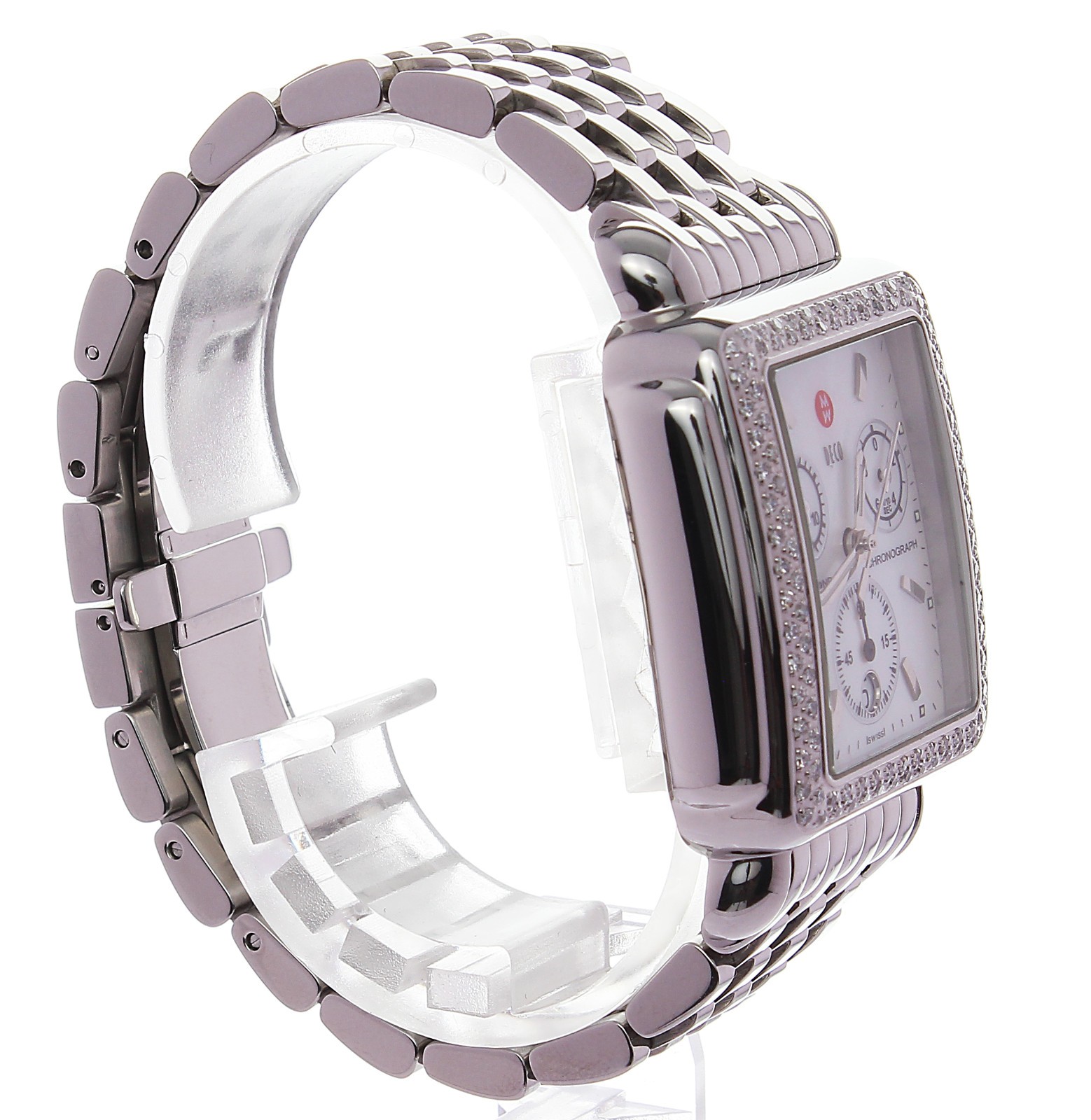 MINT MICHELE DECO CHRONOGRAPH DAY DATE DIAMOND LADIES 36MM WATCH MW06P01A1046