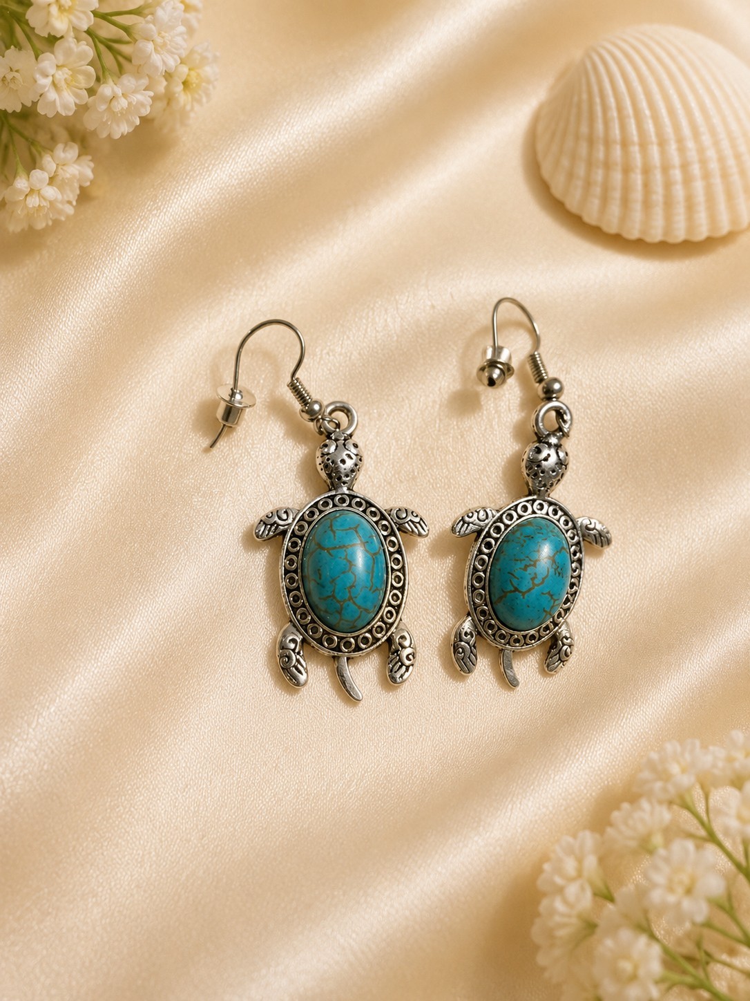 Turquoise Sea Turtle Jewelry Set – Necklace, Bracelet & Earrings