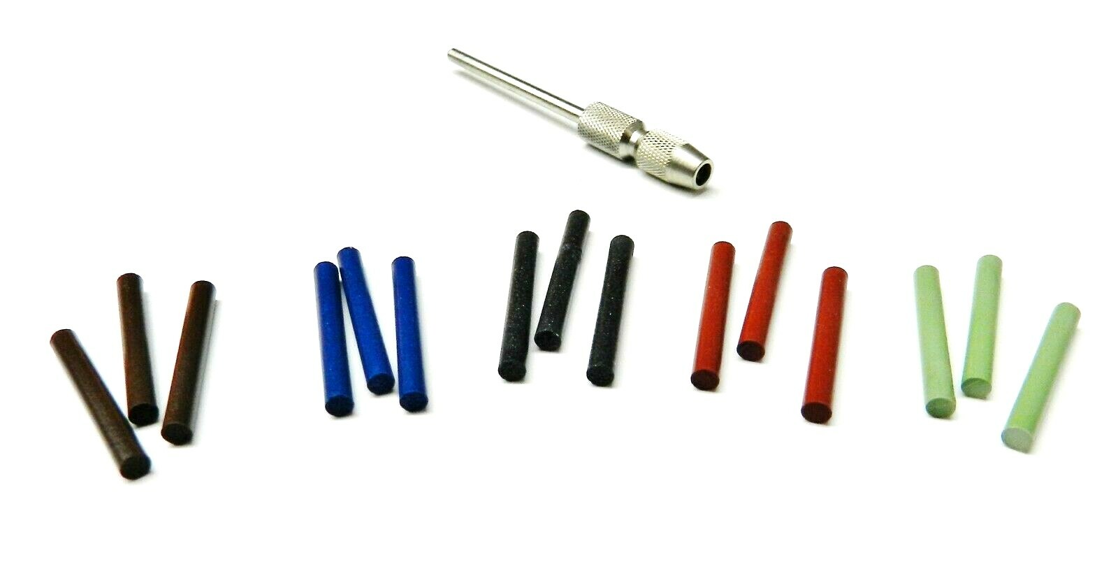 3mm Silicone Pin Polishing Points 15Pc Assortment of 5 Grades & Chuck Mandrel