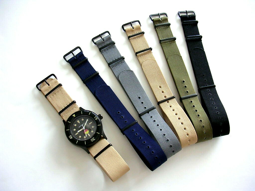 24mm Green NATO G10 PVD Premium Nylon watch band strap RAF IW SUISSE 18 19 20 22