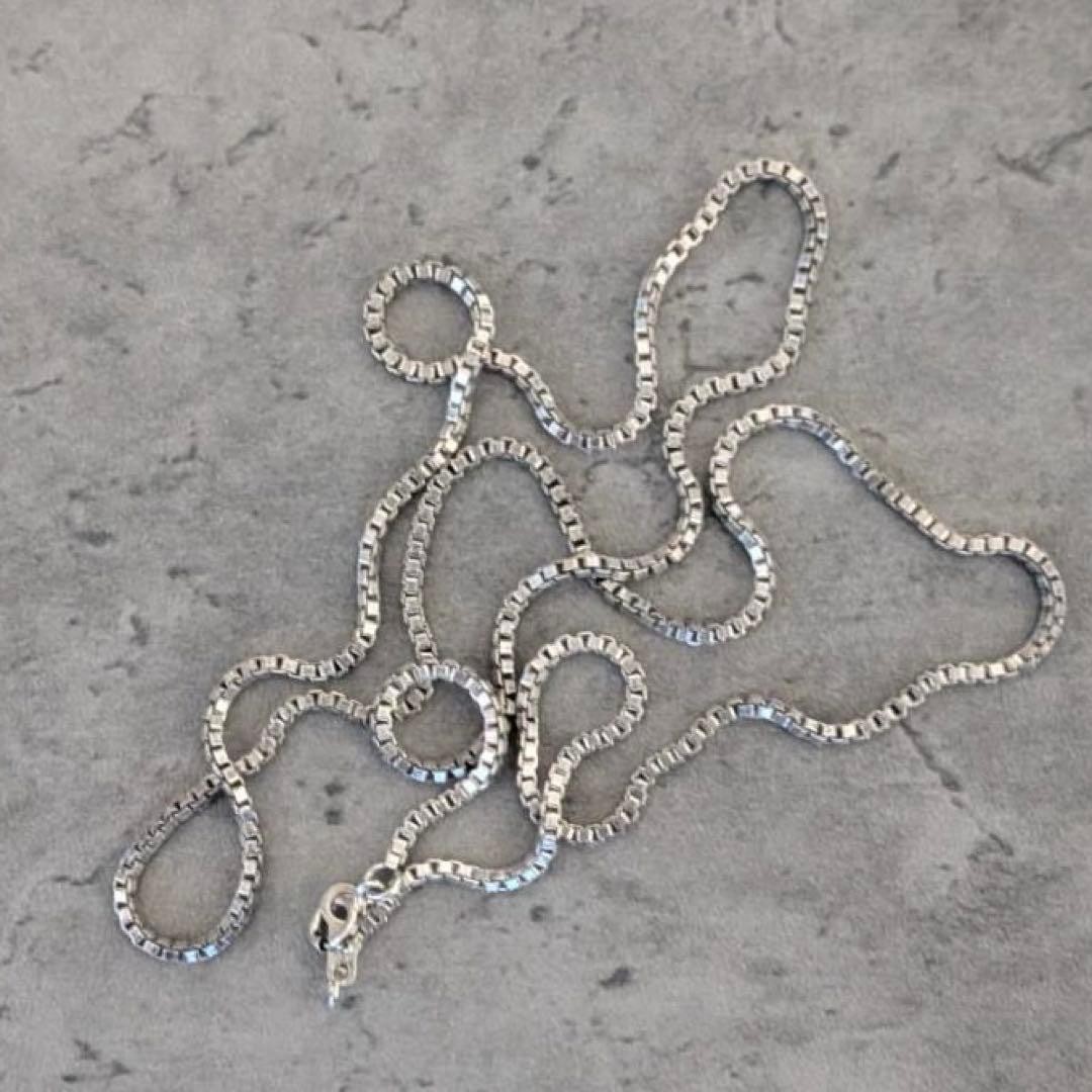 925 Stamped Vintage Silver Necklace, Long Venetian Chain, 60