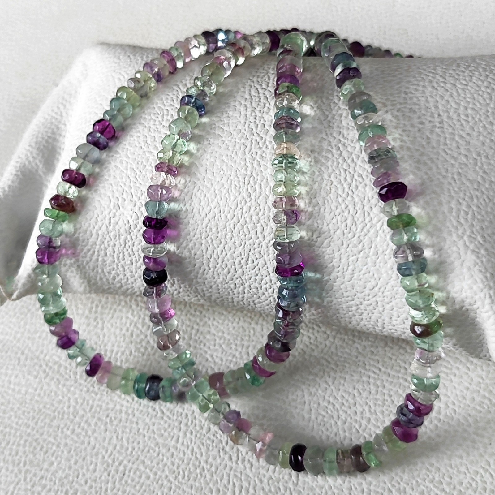 Natural Rainbow Fluorite Gems 5-6mm Faceted Rondelle Beads Strand 16″