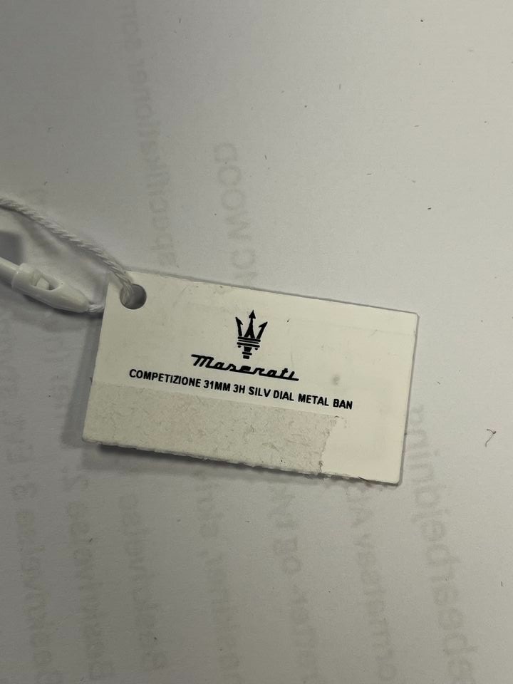 MASERATI COMPETIZIONE 31 MM 3H SILV DIAL METAL BAN