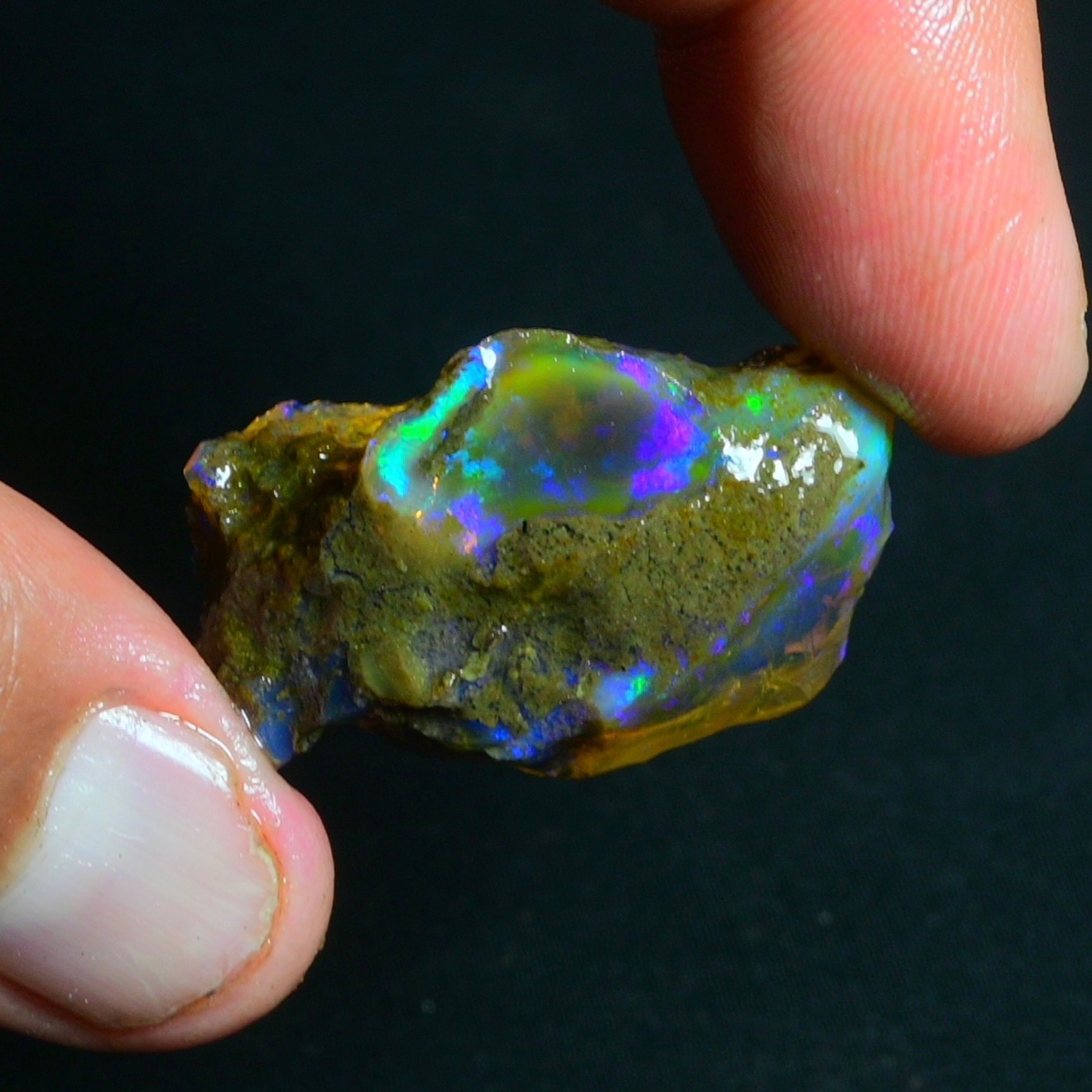 Stunning Multi Fire Natural Ethiopian Oil Opal Rough 51.00 Cts Raw Opal Specimen