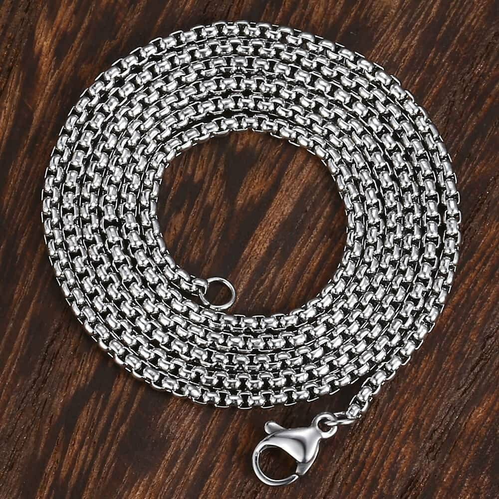 2/3/4/5mm Womens Mens Stainless Steel Round Box Chain Necklace 18inch-24inch