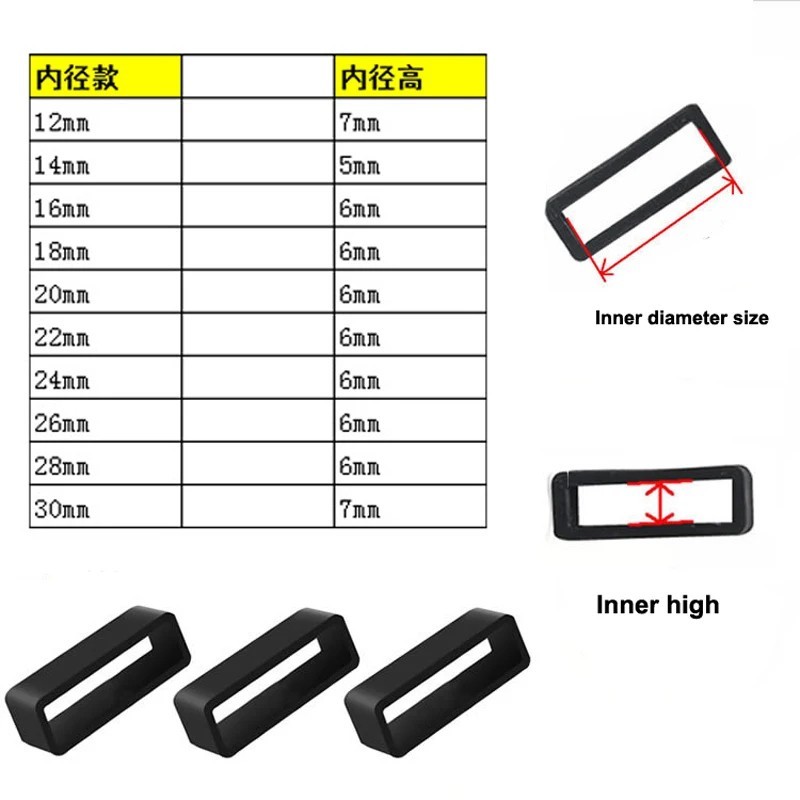 2-10 pcs Silicone Watch Strap Band Loop Hoop Retainer Buckle Holder Ring Keeper