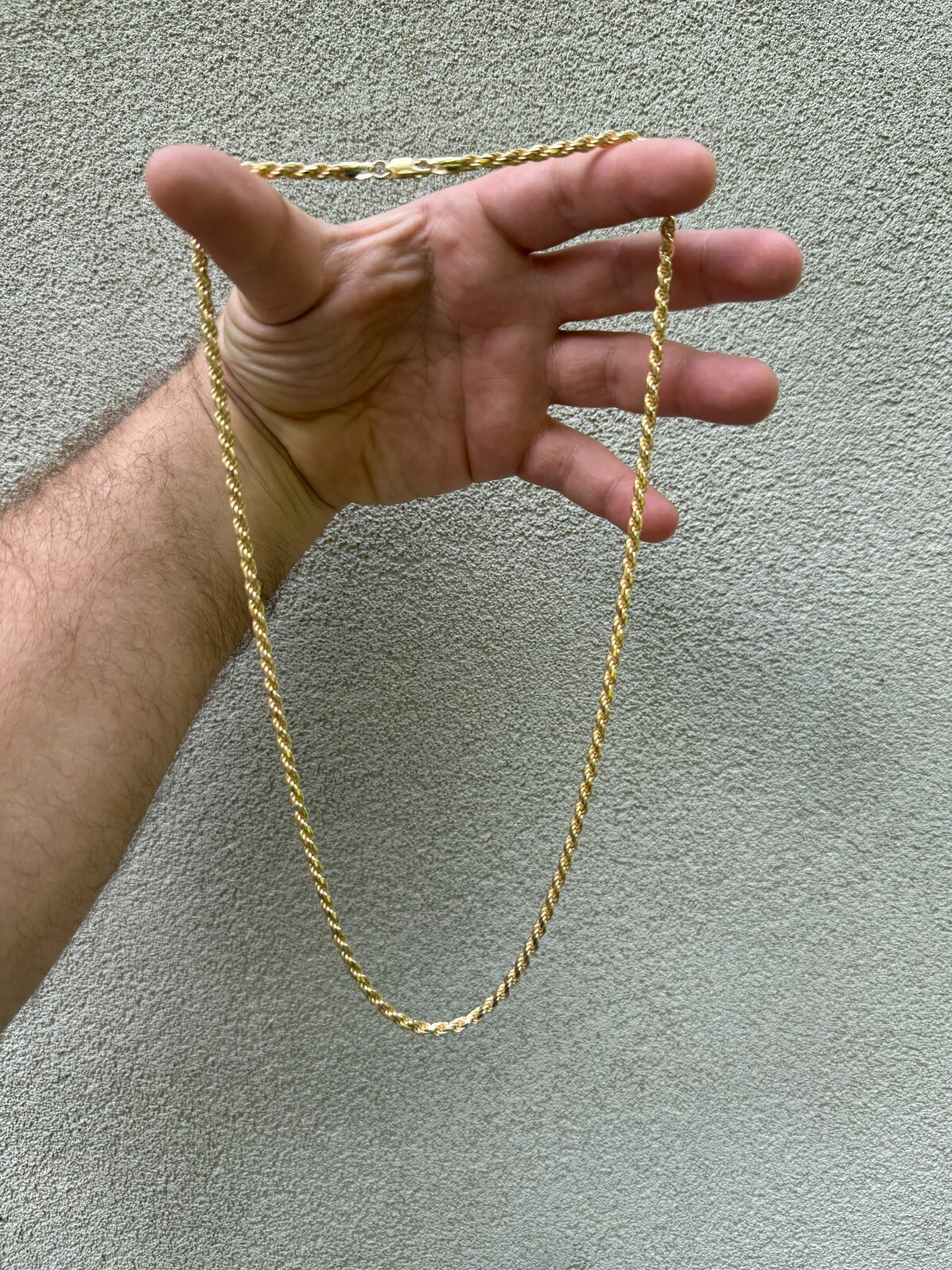 Men’s Women’s Real 14k Gold Plated Solid 925 Sterling Silver Rope Chain 1.5-5mm