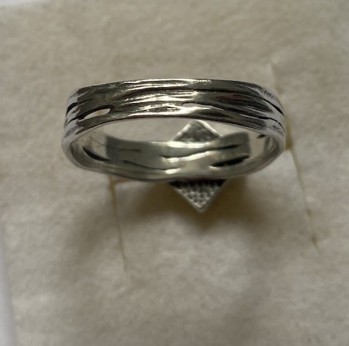 Sterling Silver, Square Bezel Set Lab Opal, Ring By PZ Creations