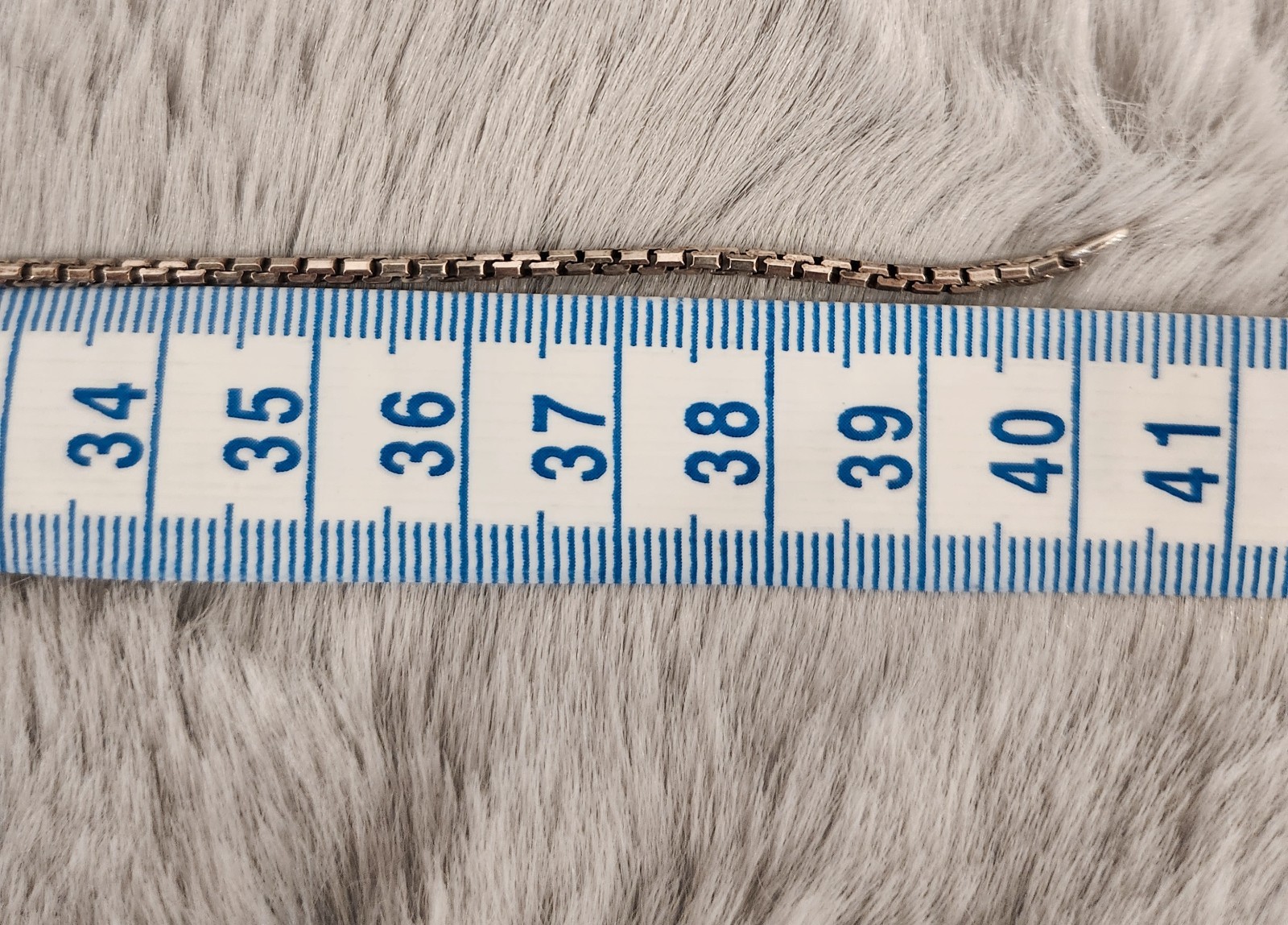 Vintage UNOAERRE 835 Silver Box Chain Necklace 40cm Italian Made