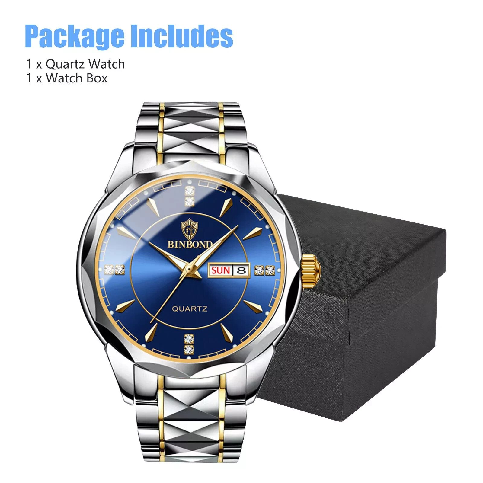 Share Waterproof Men Watch Stainless Steel Quartz Luminous Classic Business Wris