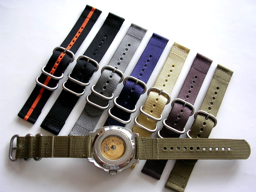 NATO G10 2pc UTC Ballistic nylon RAF strap Military watchband stitched IW SUISSE