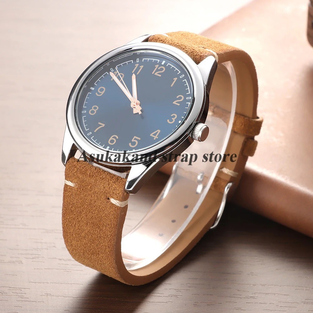 18 19 20 21 22 MM Soft Suede Leather Vintage Strap Watch Band Quick Release