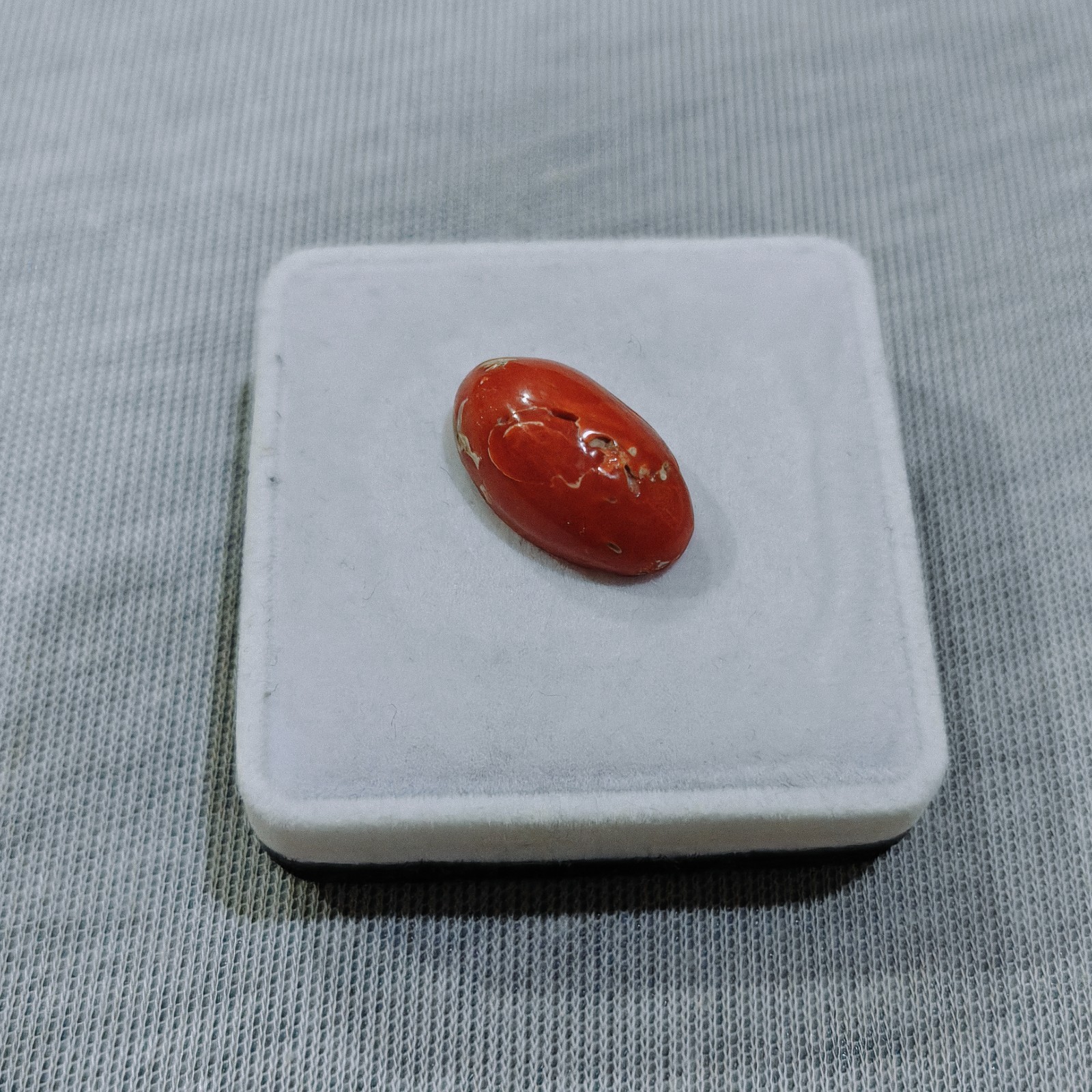 Vintage Natural Italian Coral Oval Cabochon Loose Gemstone Jewelry Making Stone