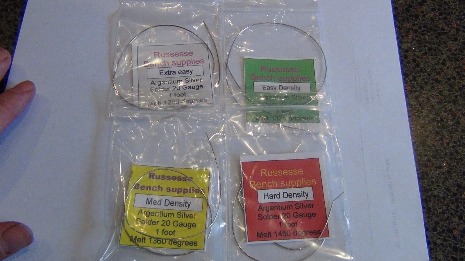 Sterling Silver solder Wire 20 Ga. pick X easy easy medium or hard 12 in Jeweler