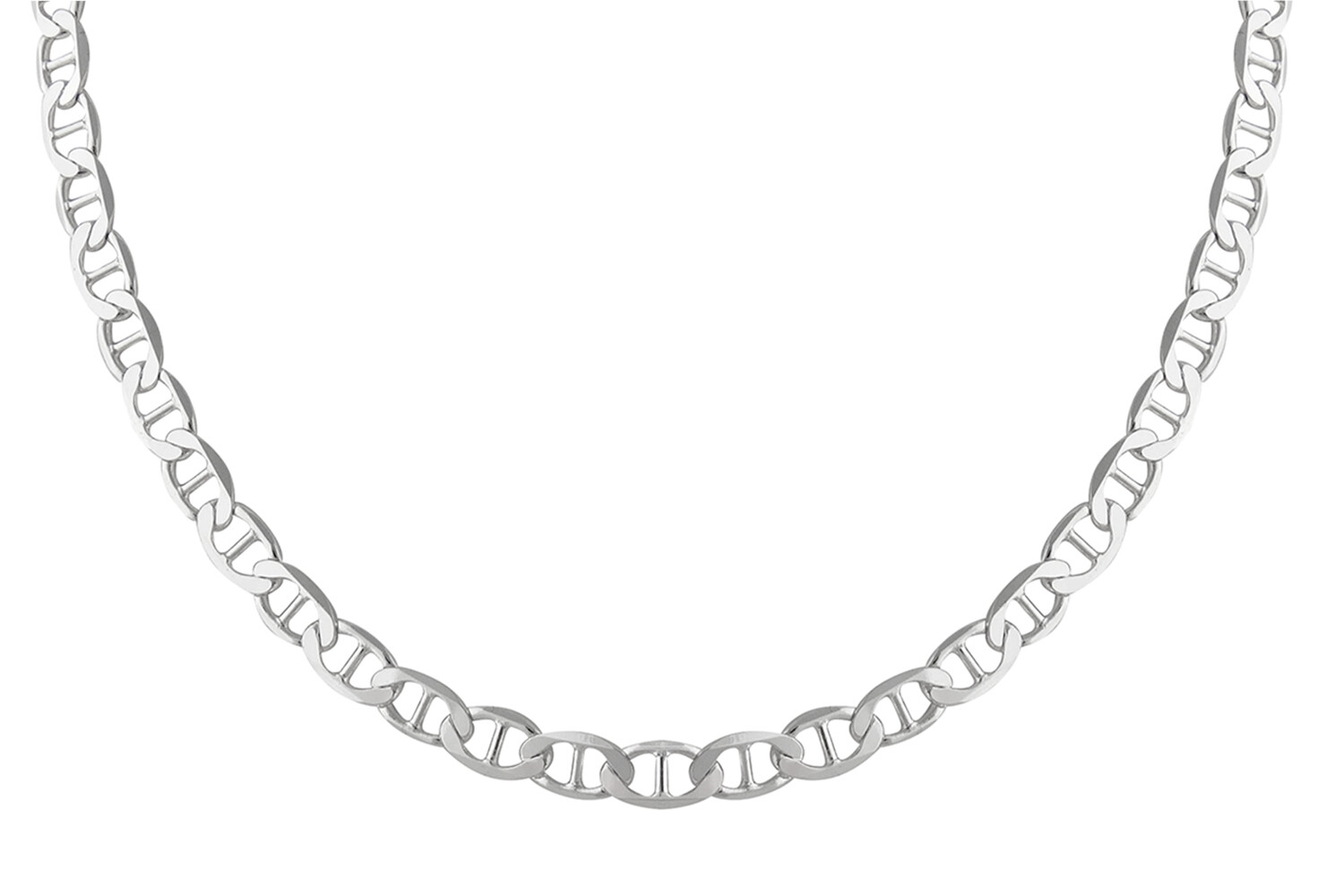 4.2mm Flat Marina Chain Necklace – 925 Sterling Silver-Mariner 16,18,20,22,24,30
