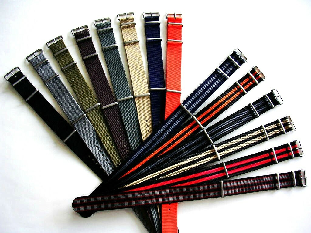 Blue-Grey NATO G10 Prem nylon watchband strap 2 pak Bond IW SUISSE 18 20 22 24mm